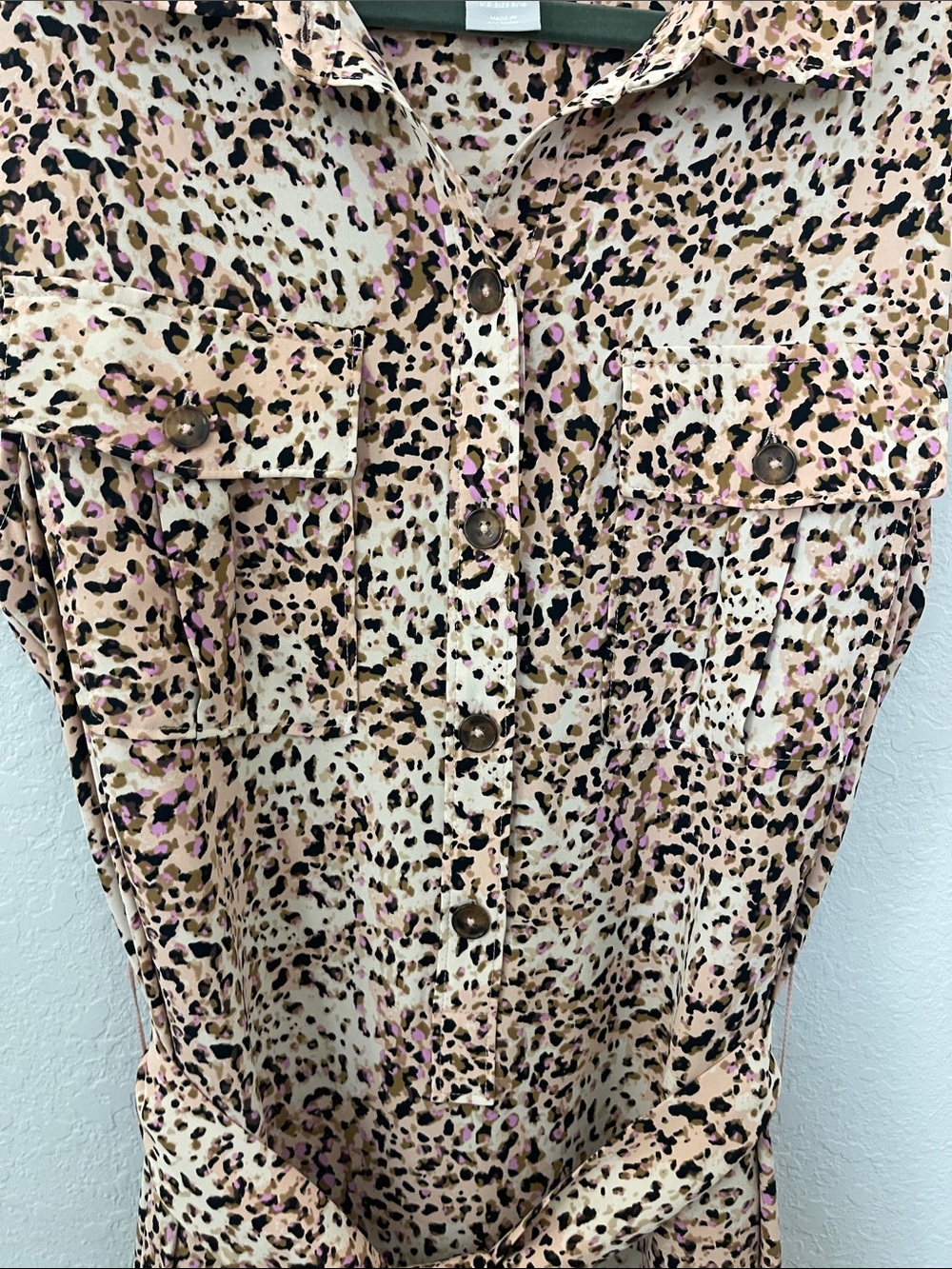 Chico’s Animal Print Belted Tiered Maxi Shirt Dress Size 1 8/10 - Picture 6 of 7